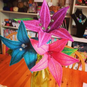Free Machine Embroidered Lilies