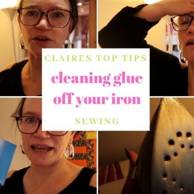 Cleaning melted fusible interfacing off your iron – This really works!! | Claires Top Tips | SEWING