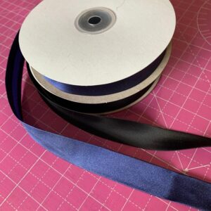 Satin finish bias binding