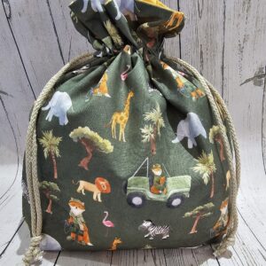 Fabric gift bag - Fox on safari